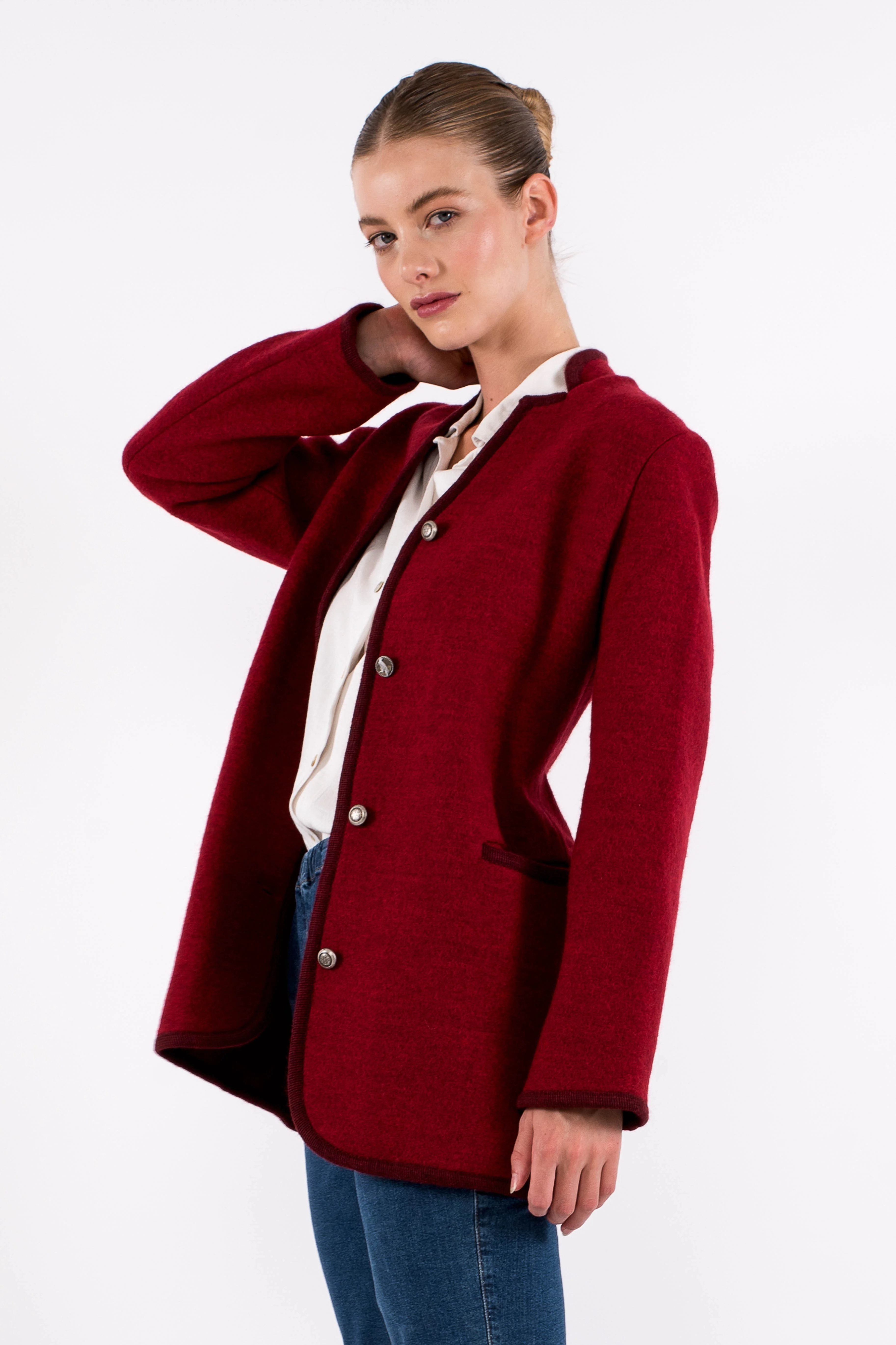Angelika Tracht Boiled Wool Jacket with Trim